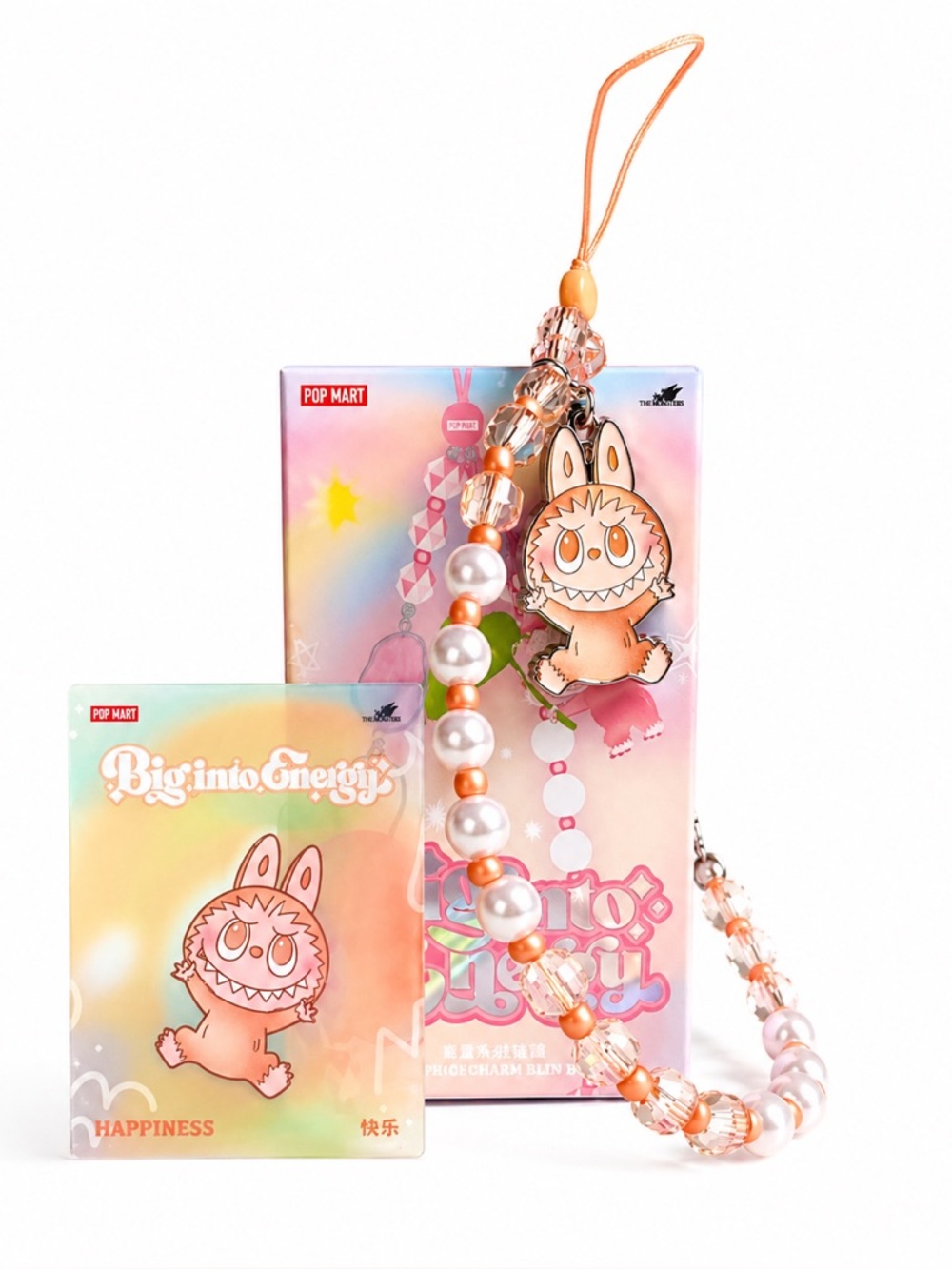 POP MART THE MONSTERS Big into Energy Series-Phone Charm - Happiness